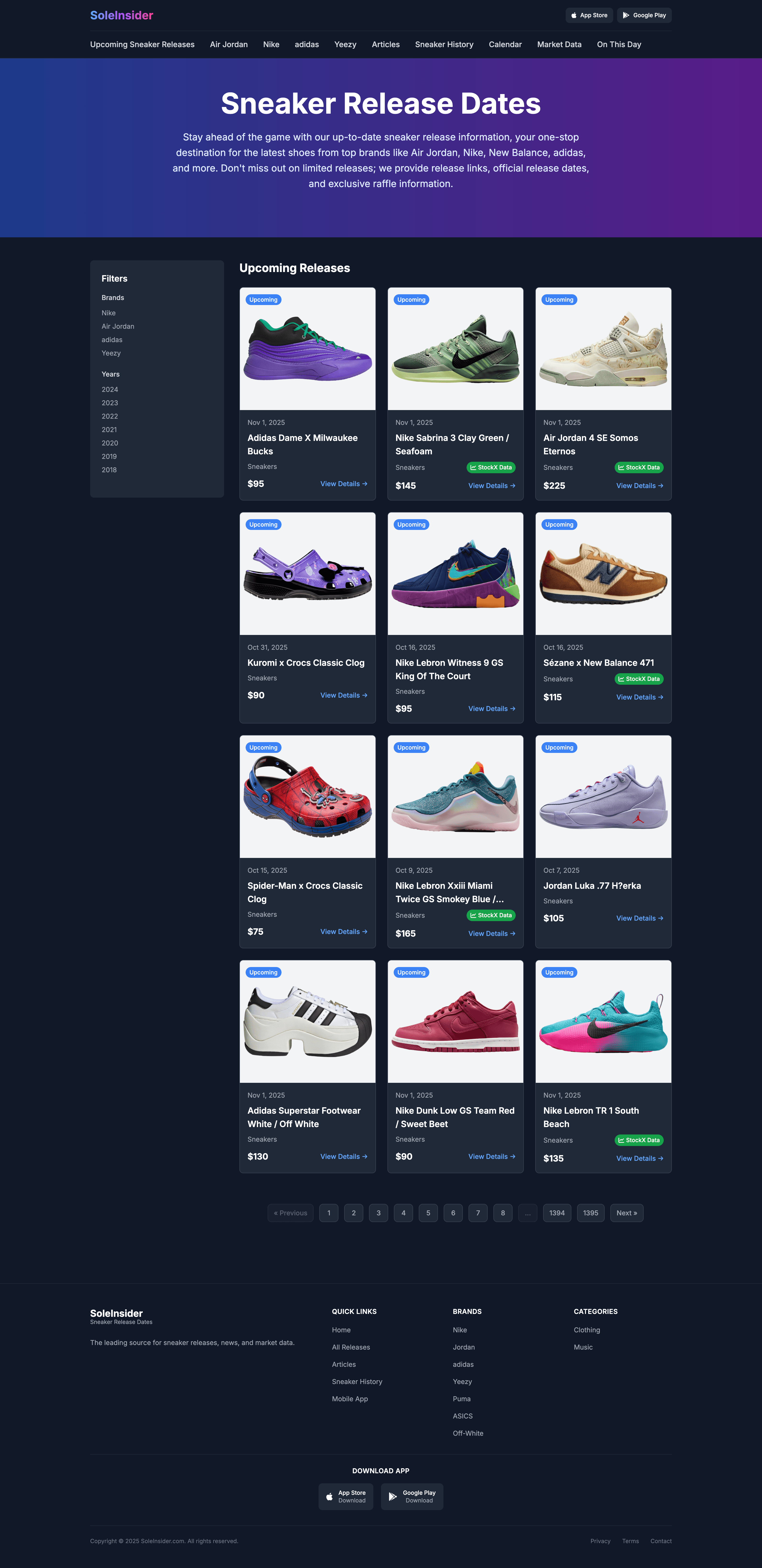 SoleInsider Web screenshot