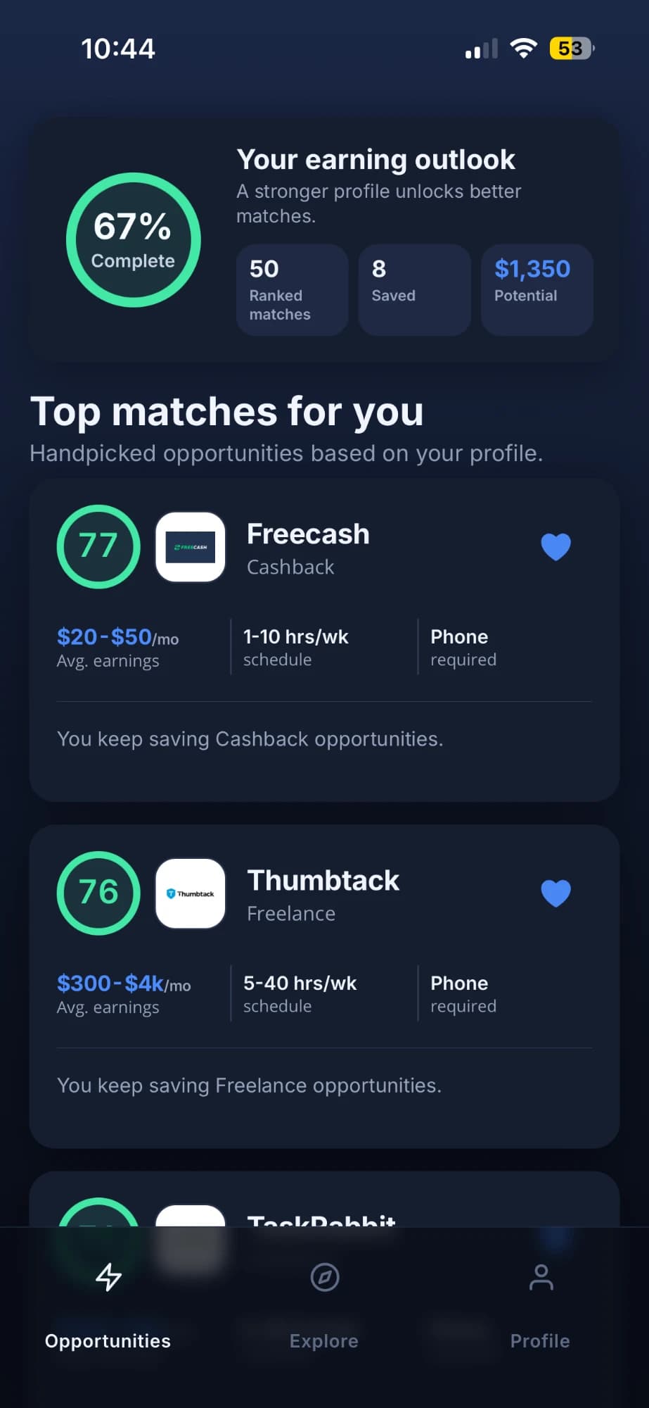 Feta mobile app screenshot